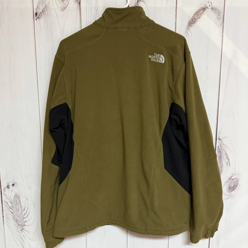 The North Face Men’s TKA 100 Full-Zip Jacket L‎ Olive Green/Black EUC